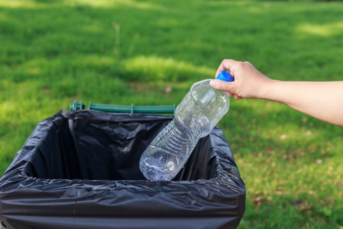 Community members participating in waste management program